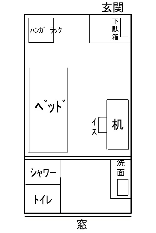 国際交流ハウス（Ti-House）個室間取り