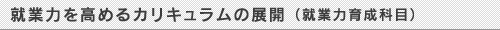 就業力高めるカリキュラムの展開
